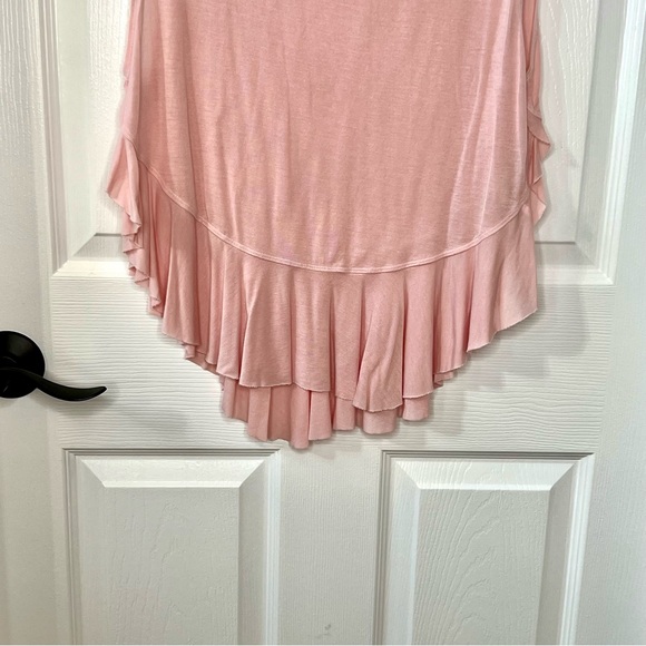 ⭐️ We The Free People Uptown Ruffle Tank Top Ballet Pink S - Picture 5 of 9